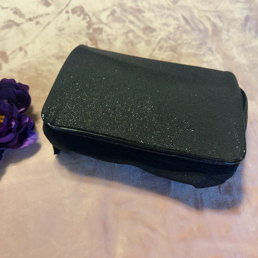 Lancome Black Sparkly Cosmetic Travel Bag